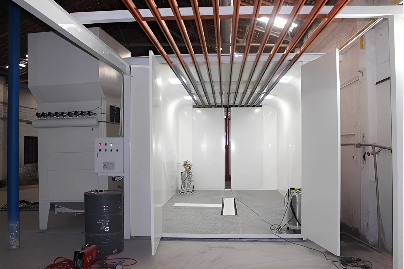 Spray room customization for aluminum profile coating line