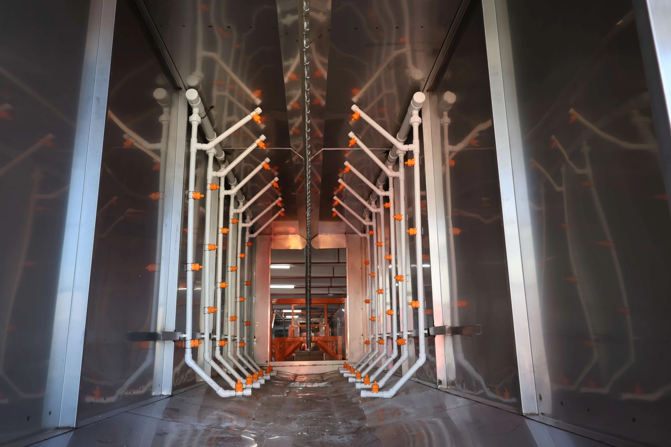Electrical control cabinets and enclosures with powder coating