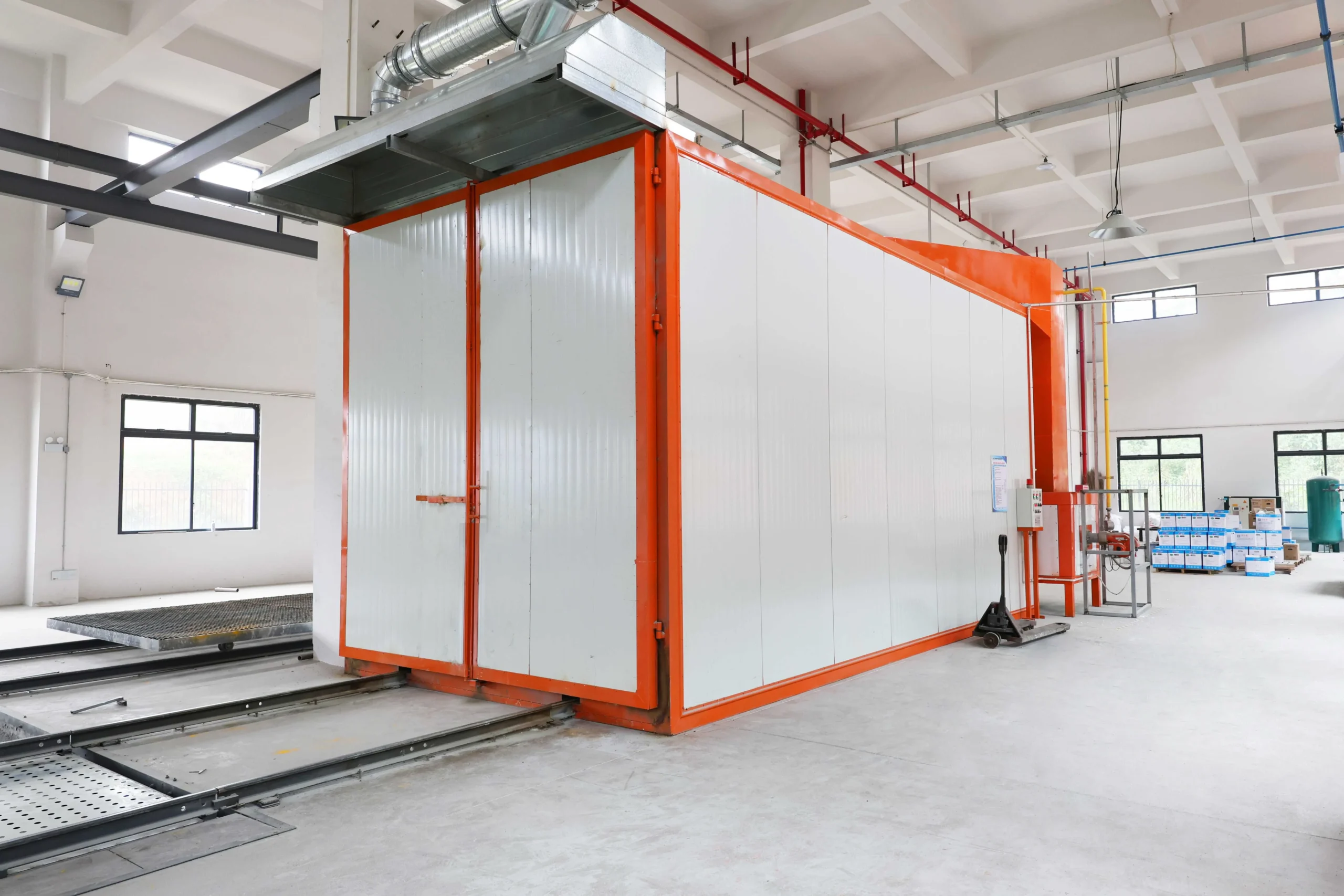 Complete powder coating process flow diagram
