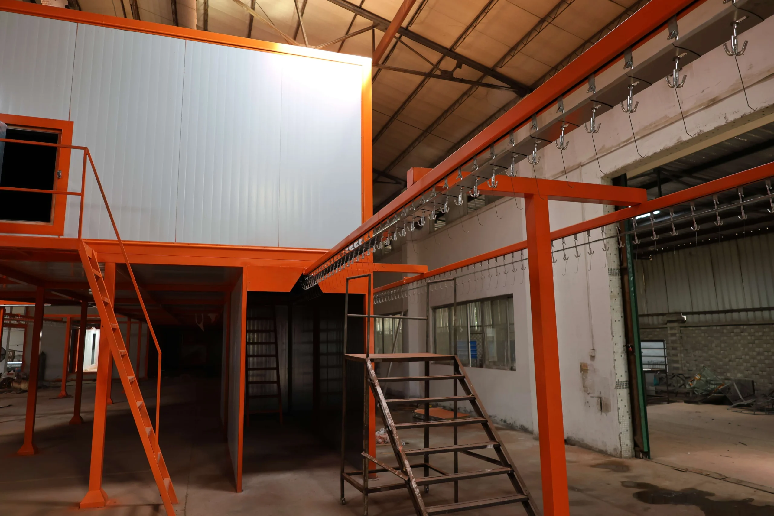 Sheet metal components powder coating application