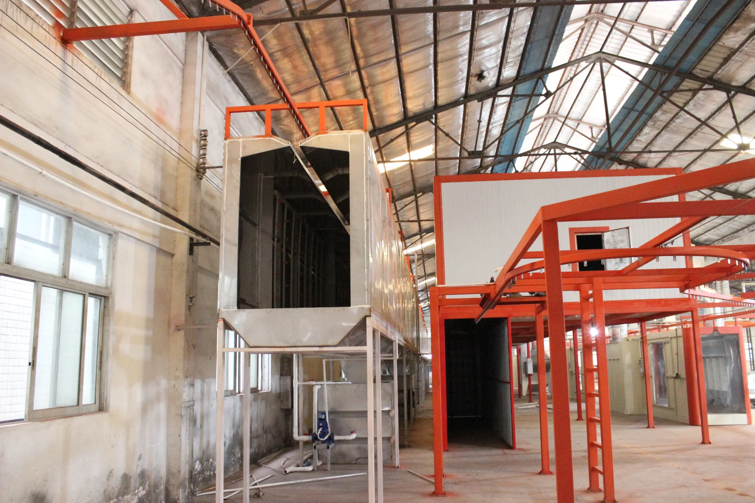 On-site equipment unloading at customer factory