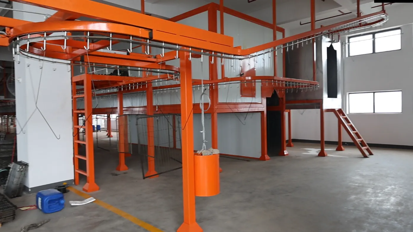 Fully assembled and operational powder coating line