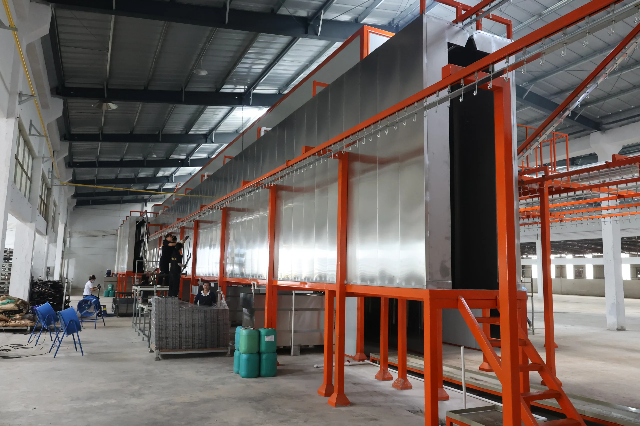 Mid-scale semi-automatic coating production line