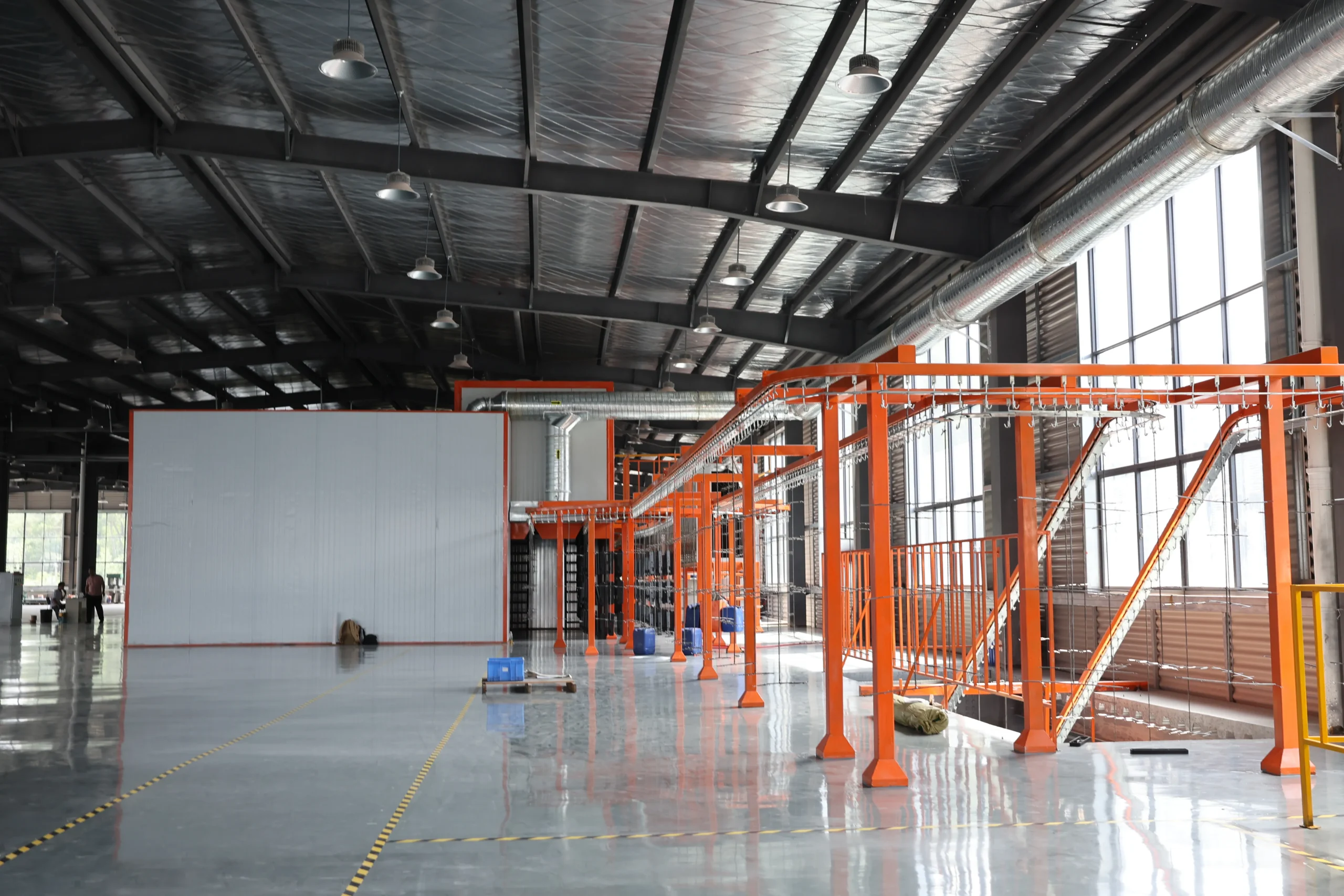 Sheet metal components and stampings with powder coating