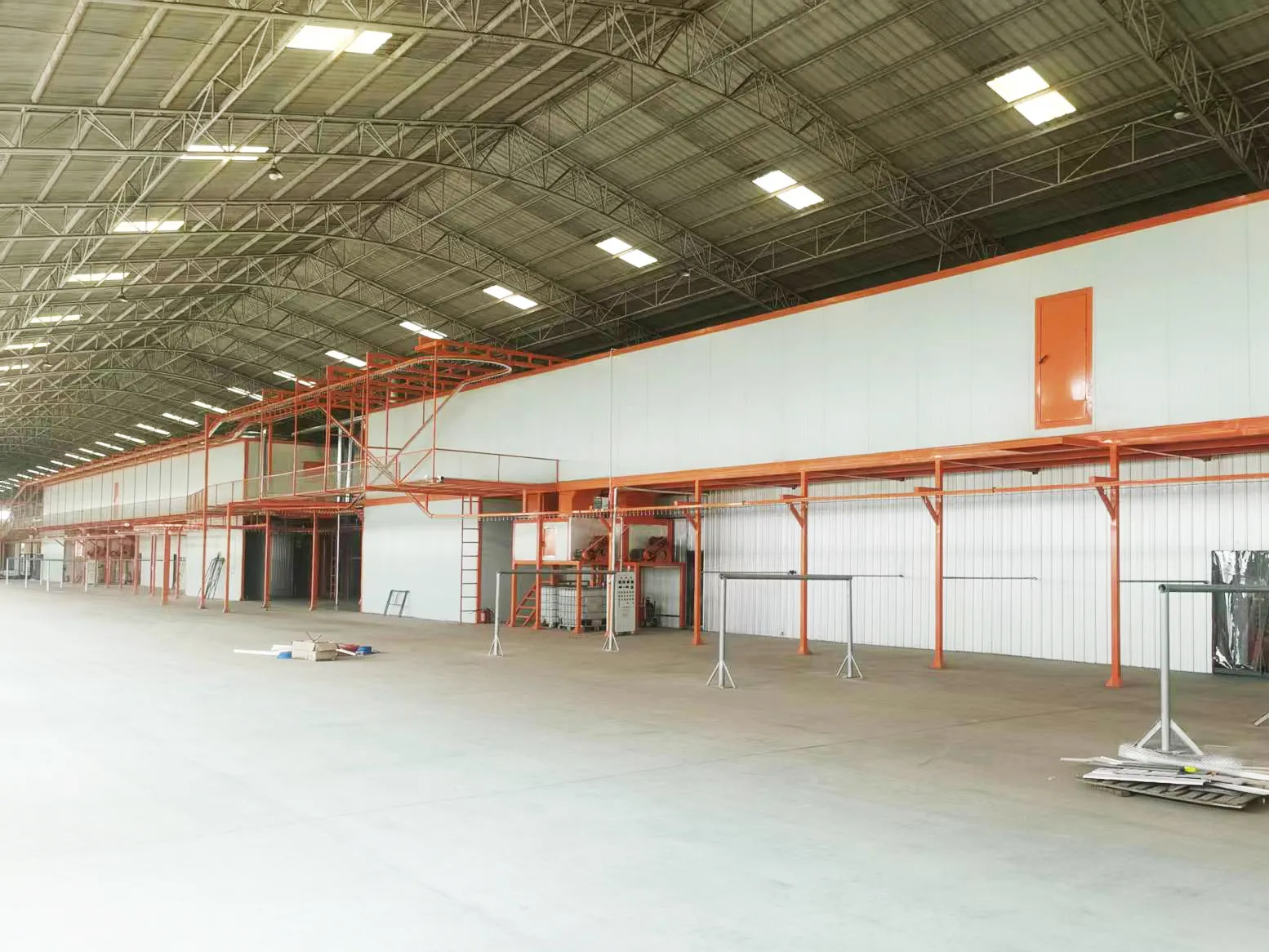 Modern Powder Coating Spray Booth with production line
