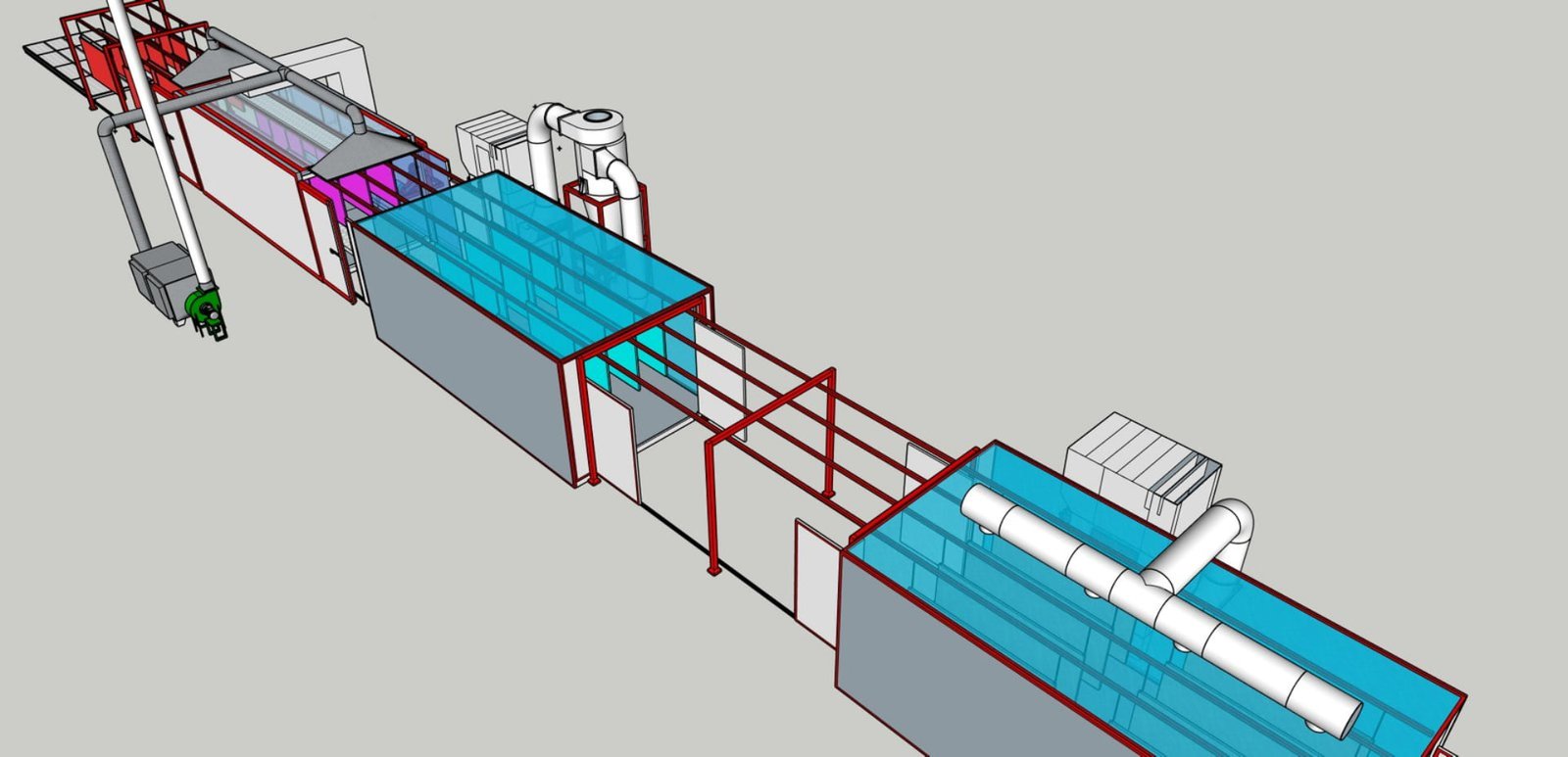 Elevator industry powder coating line for lift accessories and high precision coating main view