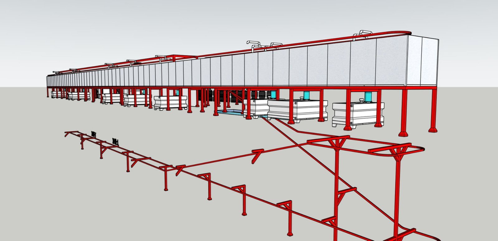 Client warehouse showing packaged and ready products for shipment
