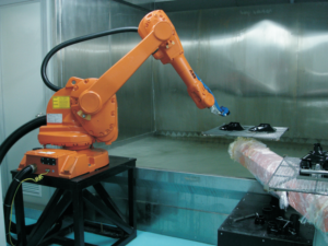 robotic powder coating spray arm