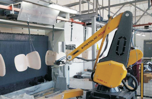 Powder coating robot arm
