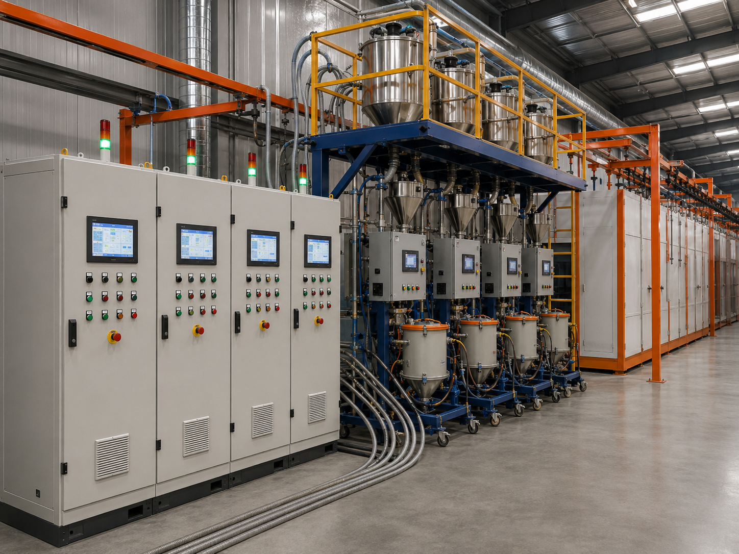 Large cyclone powder recovery system