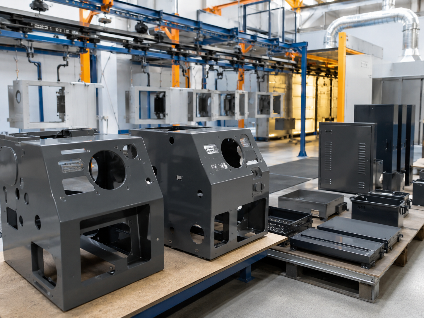 Eco friendly machinery powder coating line