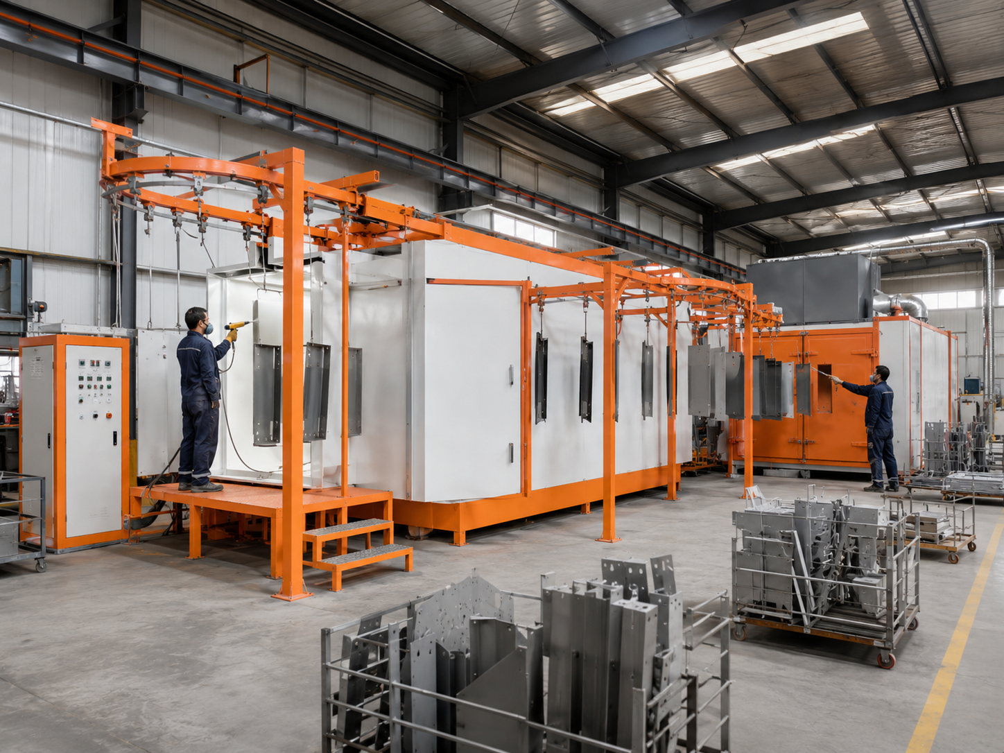 Complete manual powder coating line