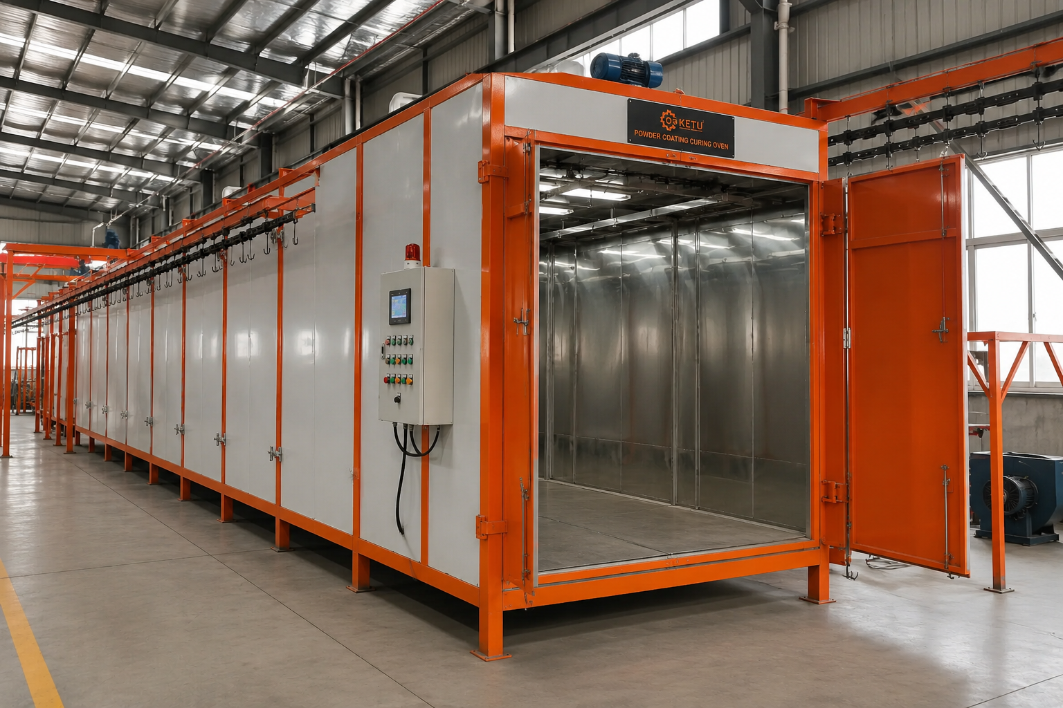 Powder coating booth and oven