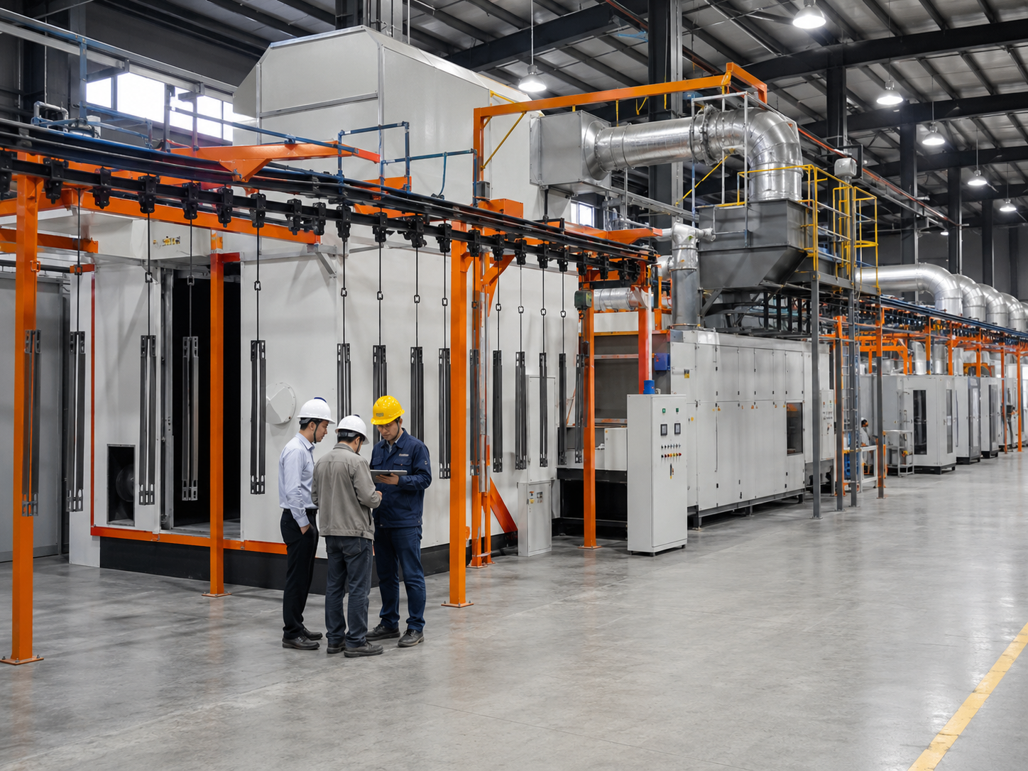 Ketu powder coating line engineering team discussion