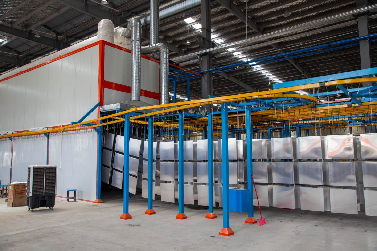 Air conditioner casing powder coating line