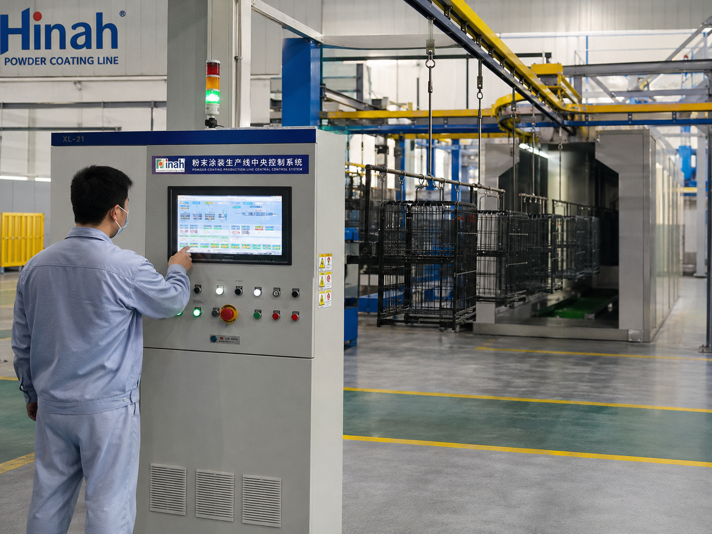 PLC and environmental system customization for building materials coating