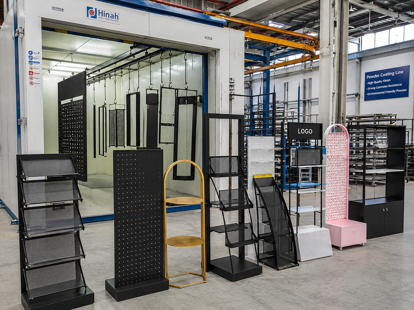 Display rack exhibition stand and display equipment coating line