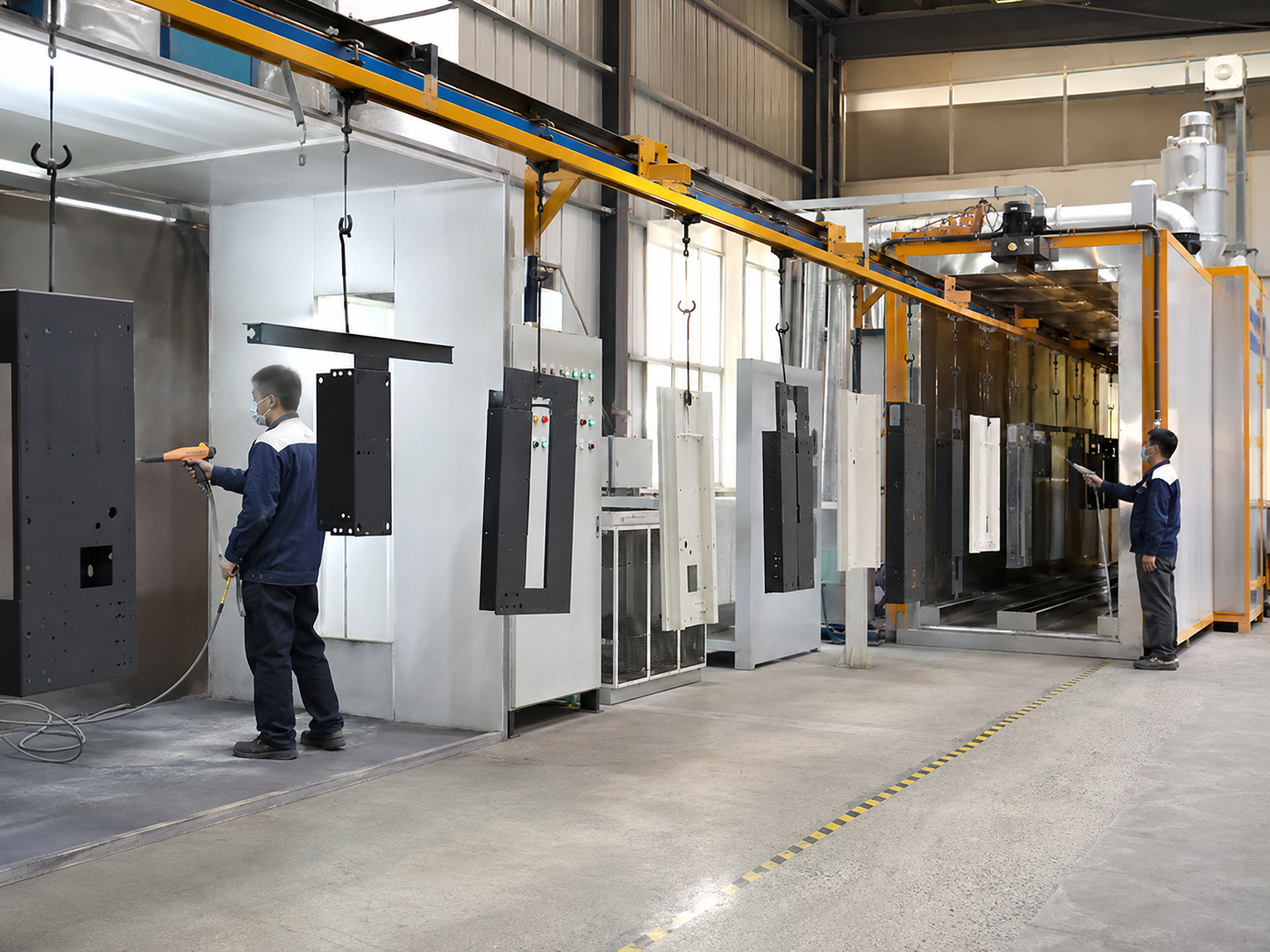 Efficient lift manufacturing coating process