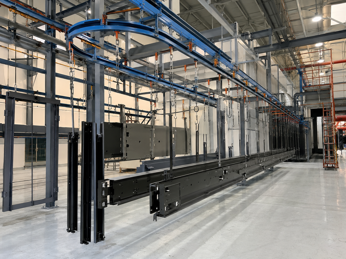 Conveyor turning section detail view
