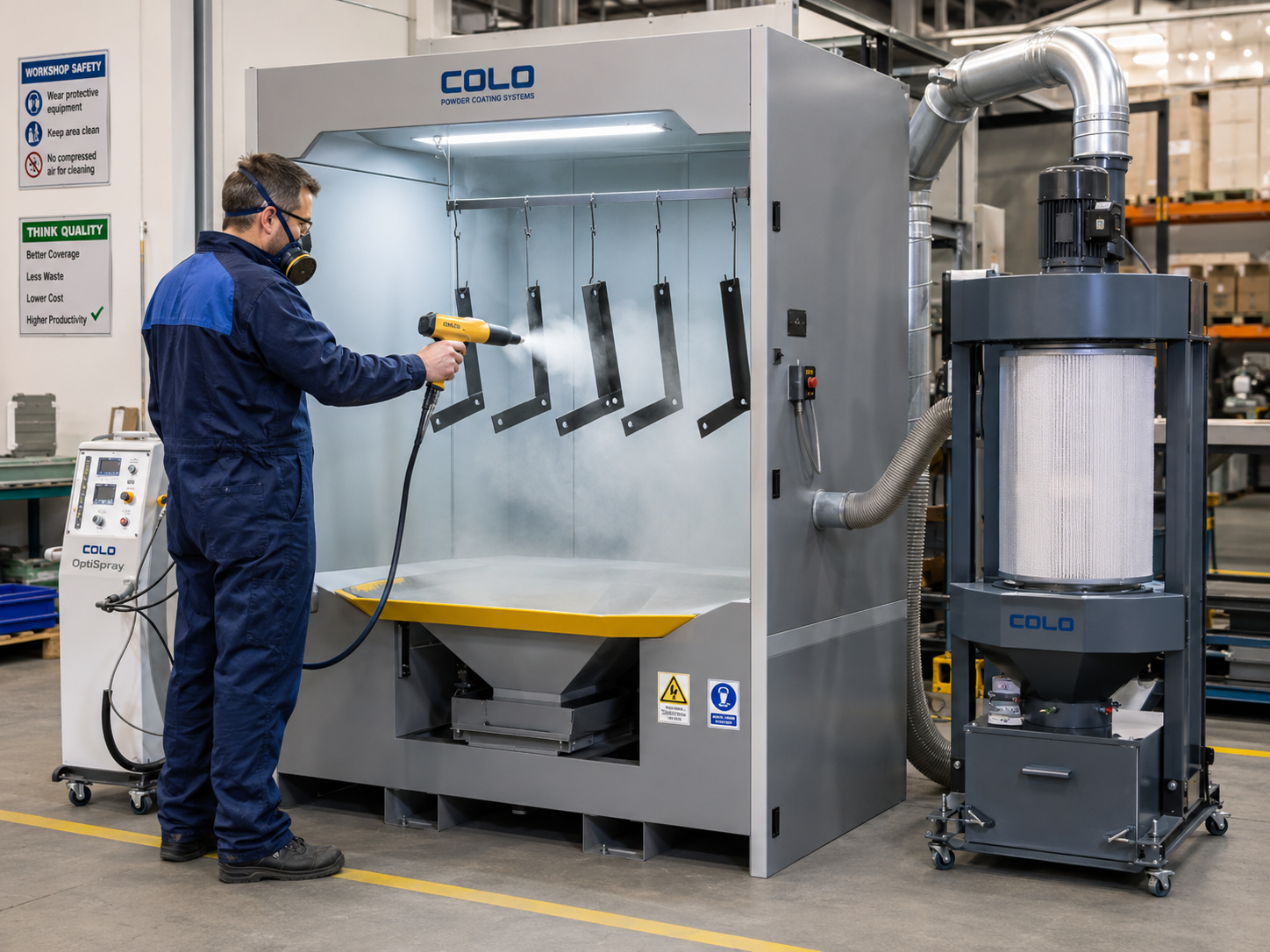 Industrial welding station with multiple welding equipment
