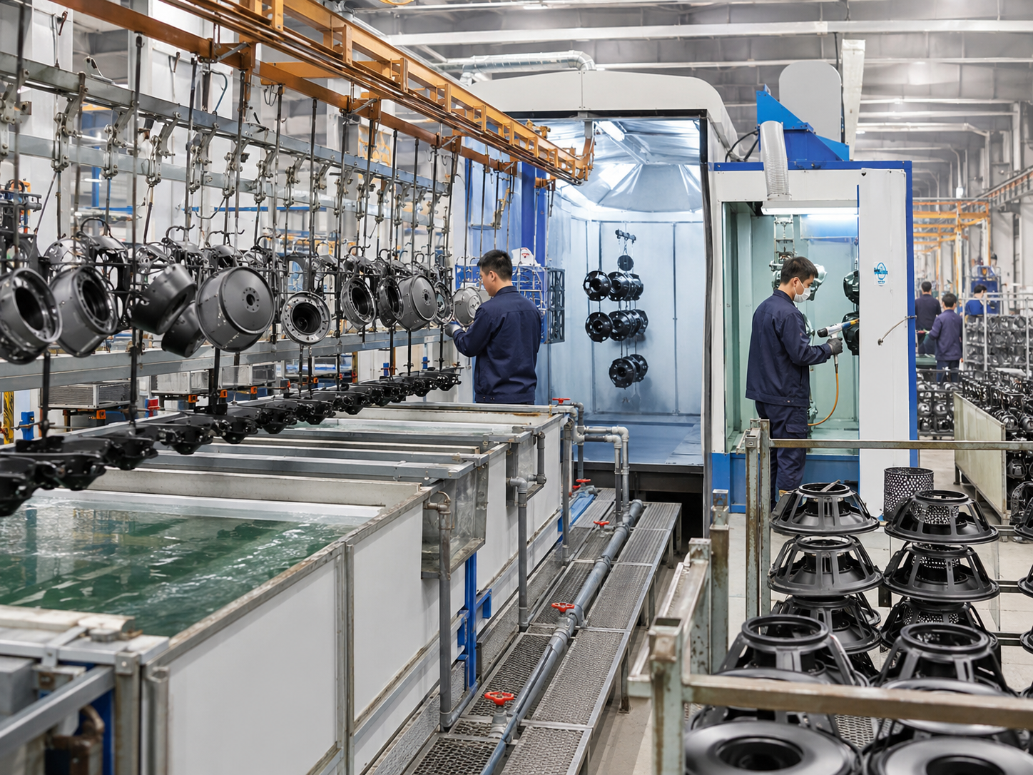 Speaker body and audio accessories electrostatic powder coating line