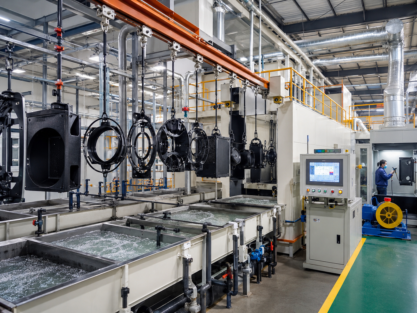 Speaker and audio accessories powder coating line reference