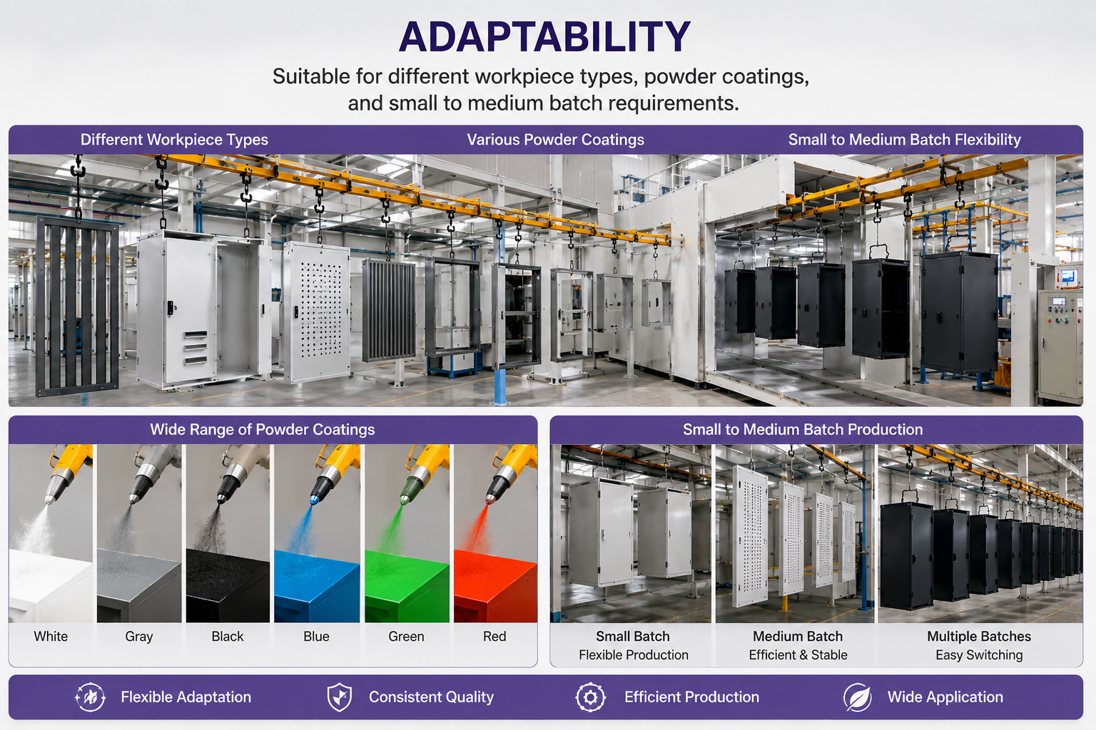 Independent powder spraying cabinet working principle with spray gun and recovery system